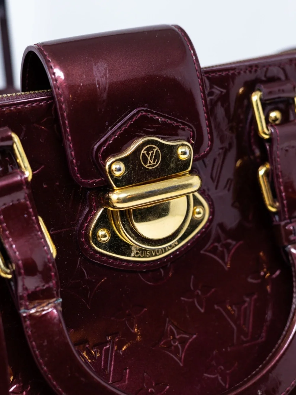 Louis Vuitton Melrose Avenue Vernis Patent Leather Amarante Purple Satchel Purse
